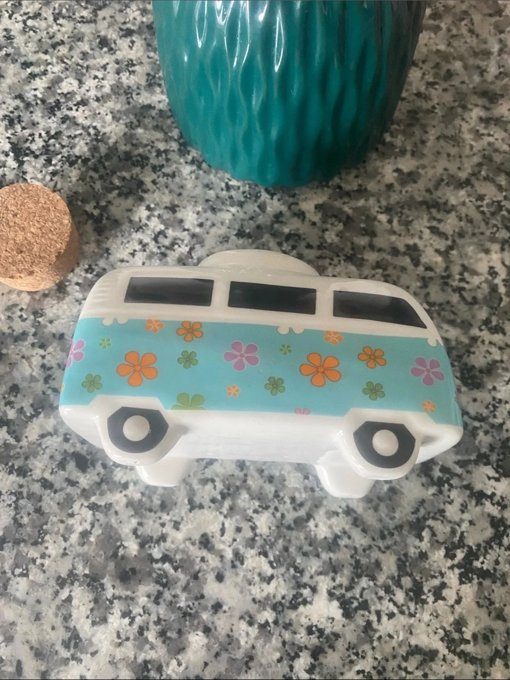 Ceramic Floral Camper Vase Accent